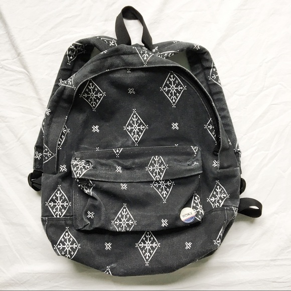 Roxy Handbags - black patterned roxy backpack